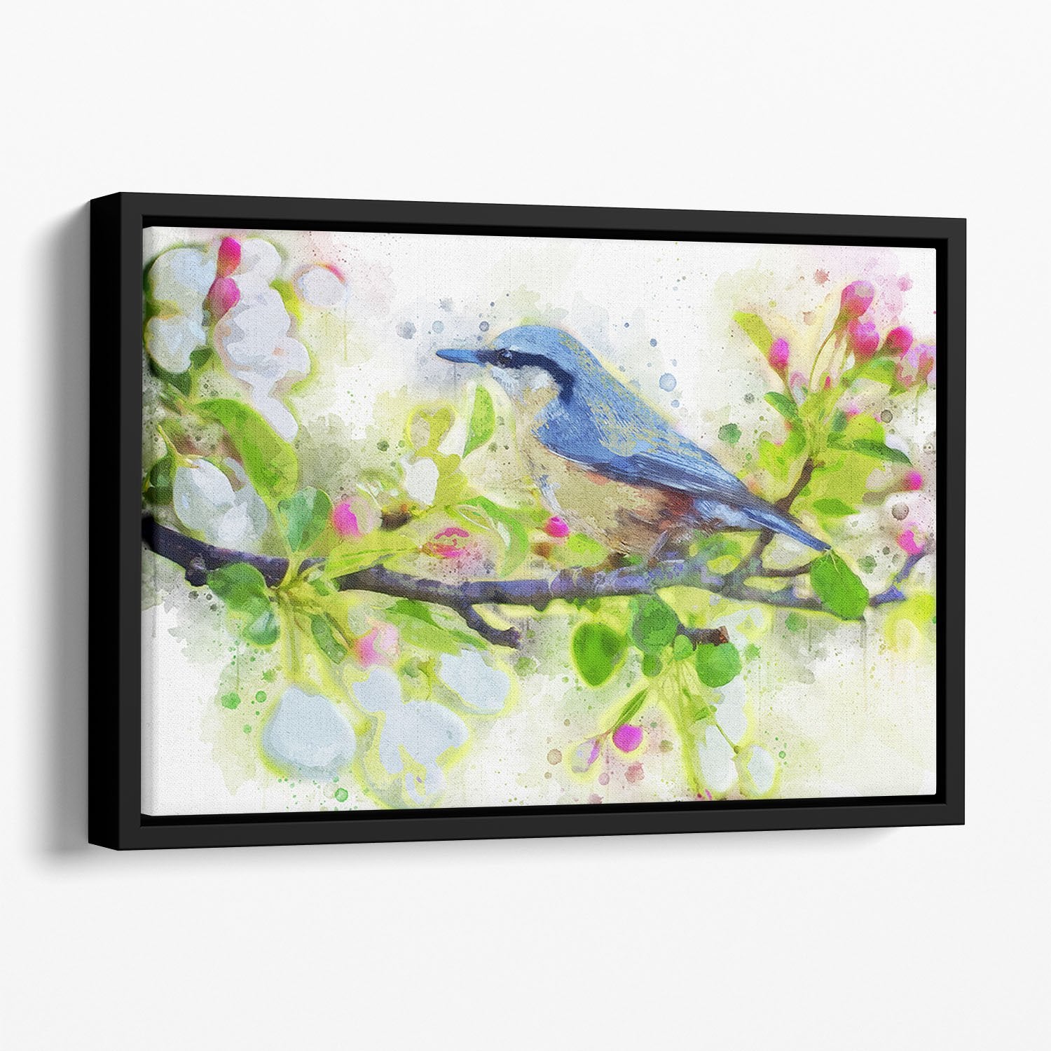 Spring Bird Floating Framed Canvas