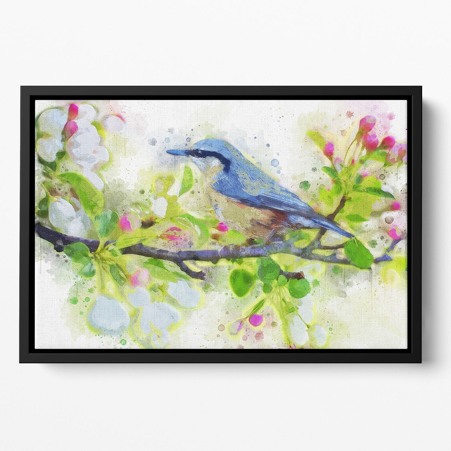 Spring Bird Floating Framed Canvas