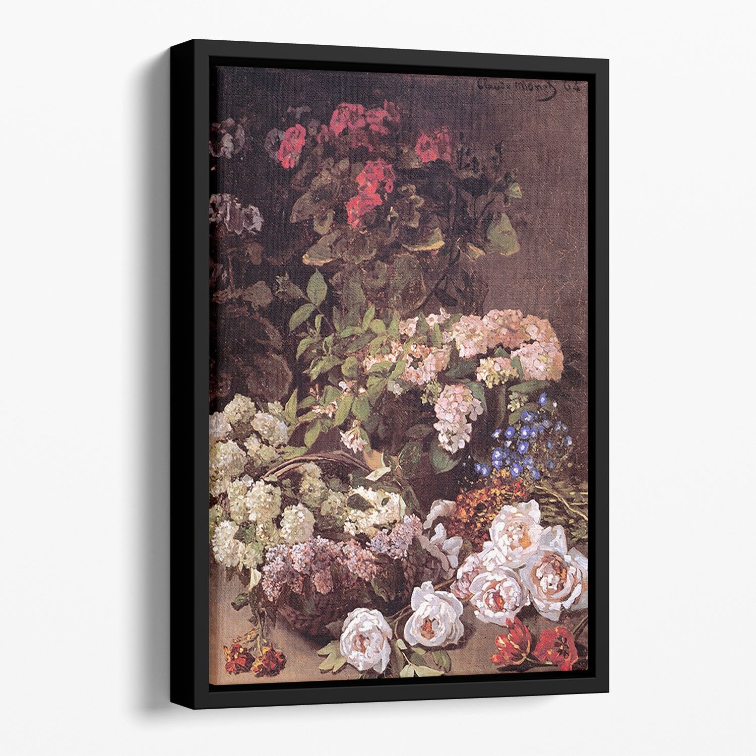 Spring Flowers by Monet Floating Framed Canvas