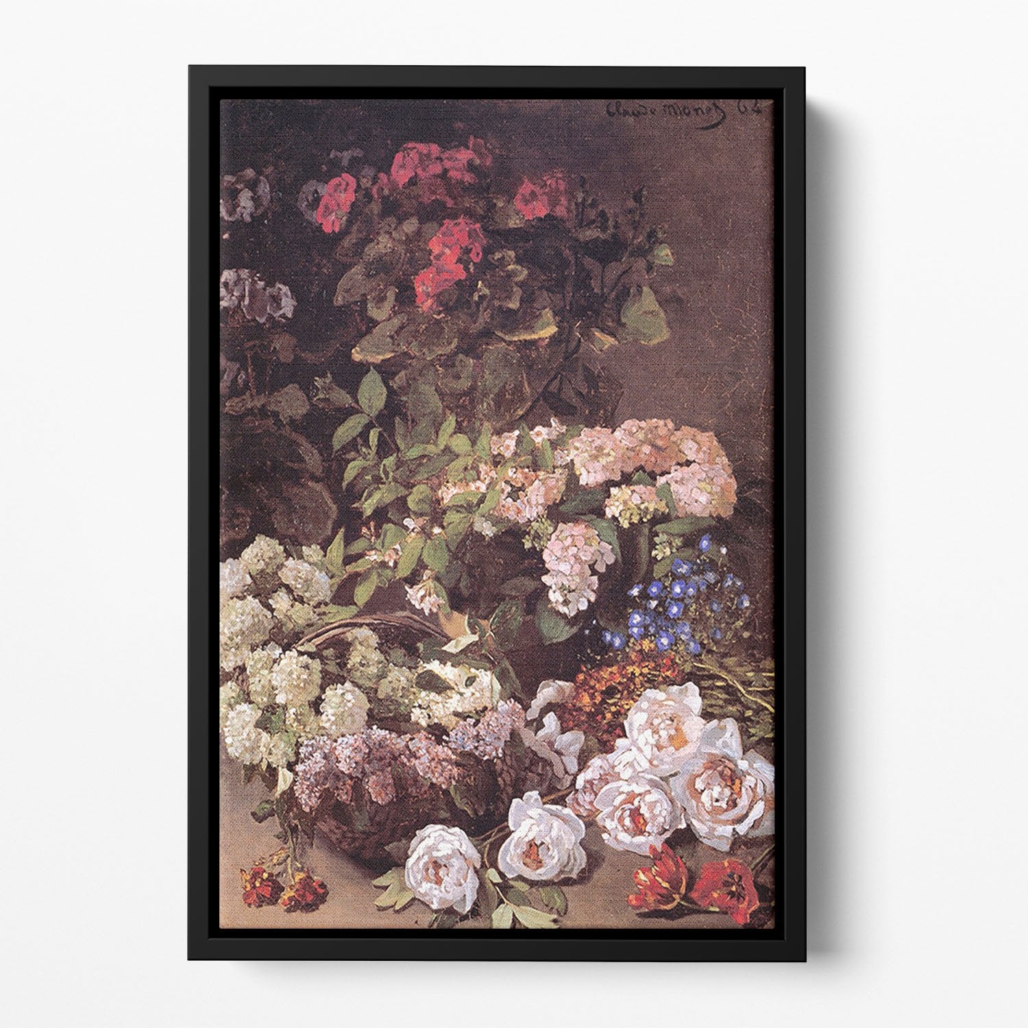 Spring Flowers by Monet Floating Framed Canvas