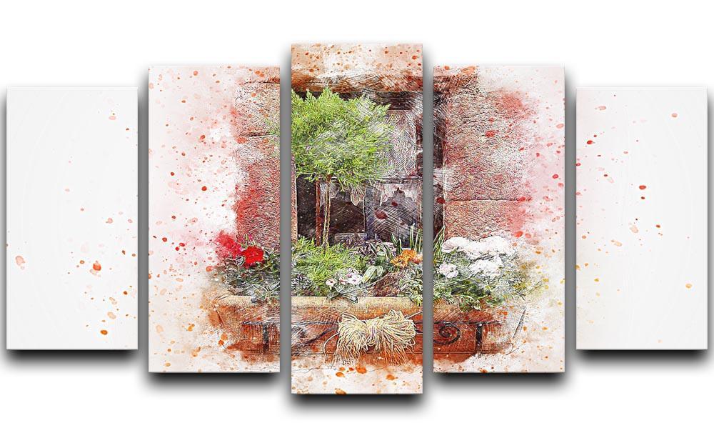Spring Window 5 Split Panel Canvas  - Canvas Art Rocks - 1