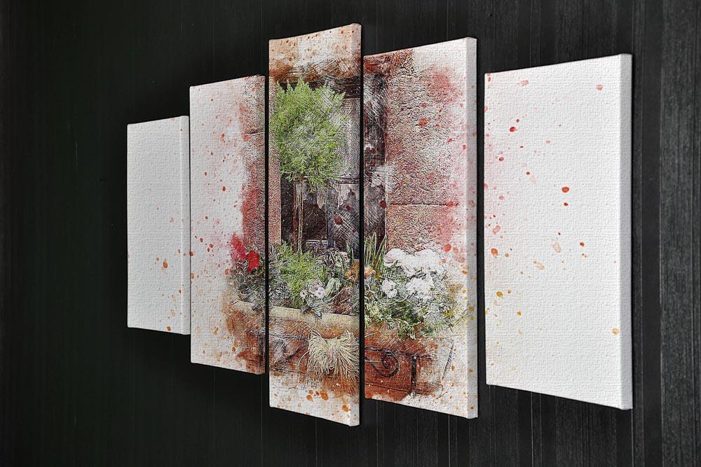 Spring Window 5 Split Panel Canvas - Canvas Art Rocks - 2