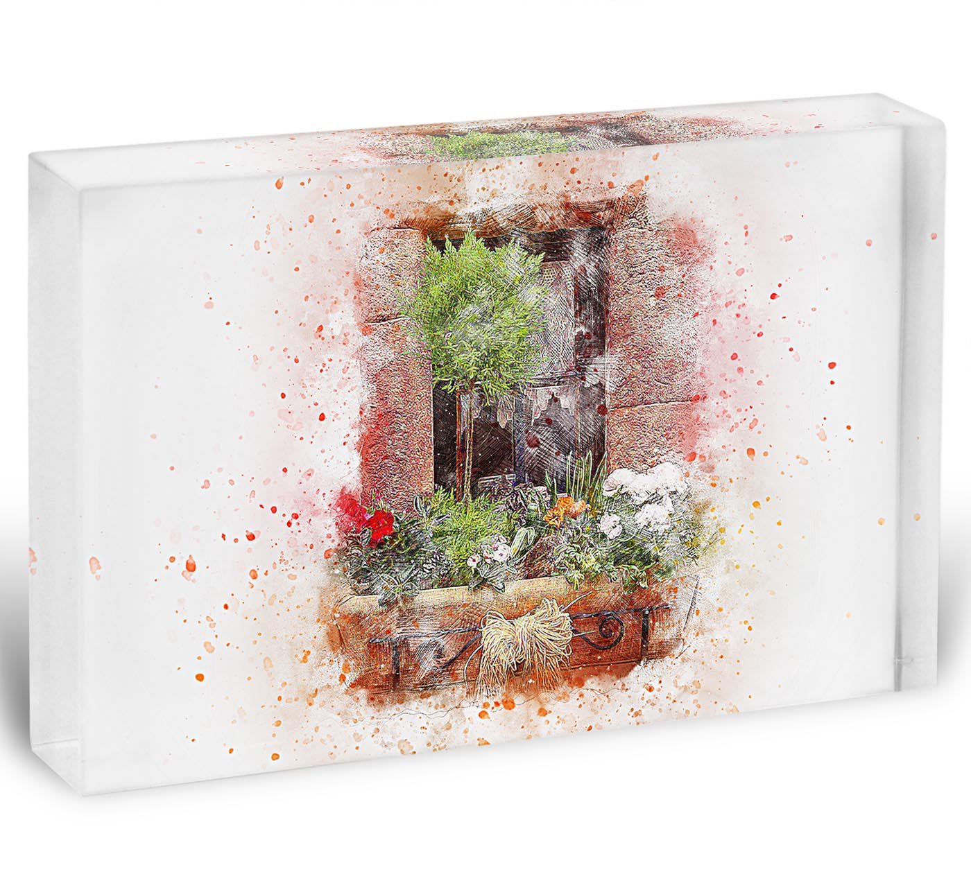 Spring Window Acrylic Block - Canvas Art Rocks - 1