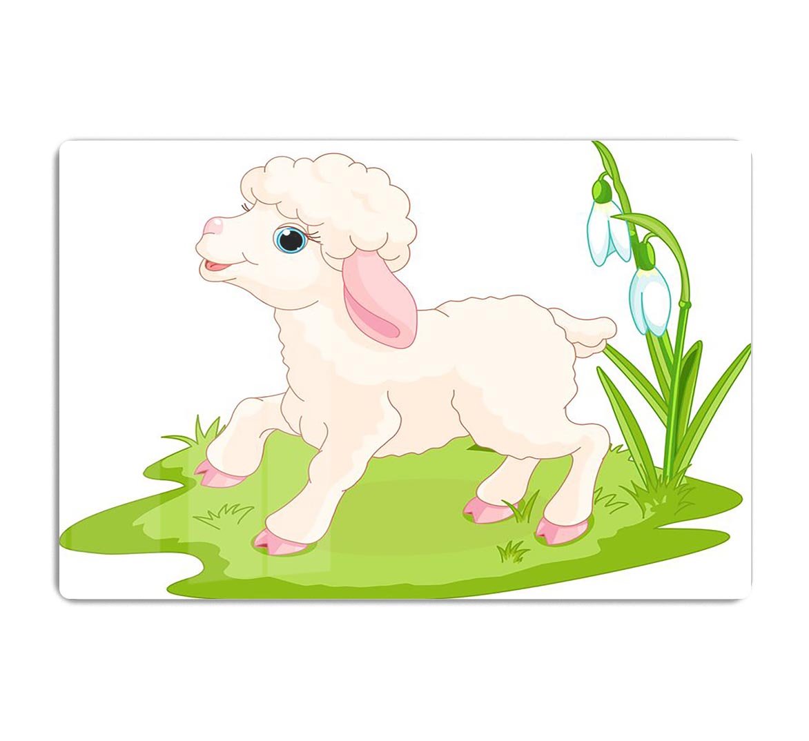 Spring background with Easter lamb and flowers HD Metal Print - Canvas Art Rocks - 1