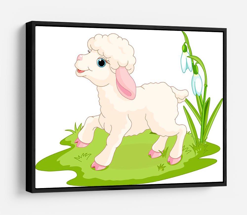 Spring background with Easter lamb and flowers HD Metal Print - Canvas Art Rocks - 6