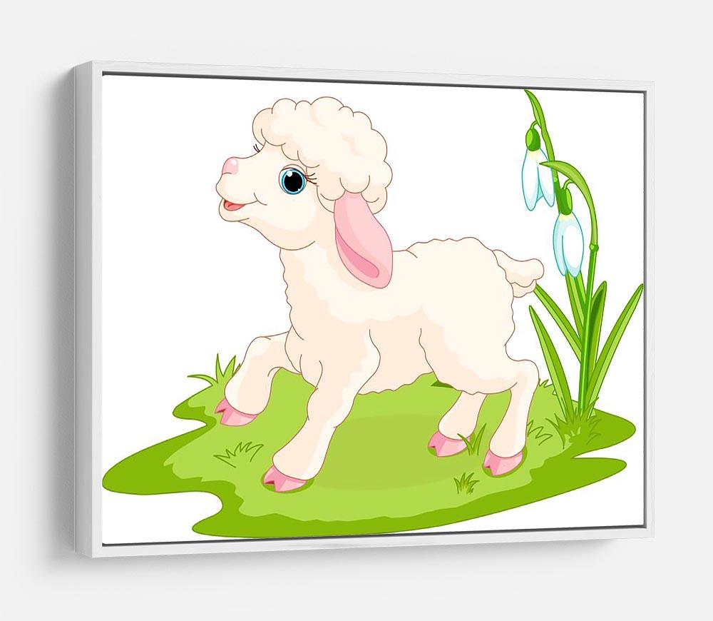Spring background with Easter lamb and flowers HD Metal Print - Canvas Art Rocks - 7
