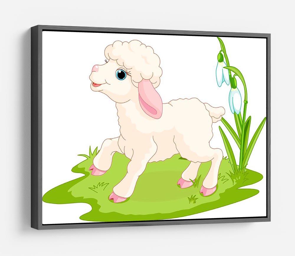 Spring background with Easter lamb and flowers HD Metal Print - Canvas Art Rocks - 9