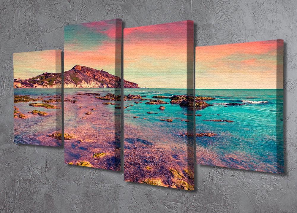 Spring sunset from the Giallonardo 4 Split Panel Canvas  - Canvas Art Rocks - 2