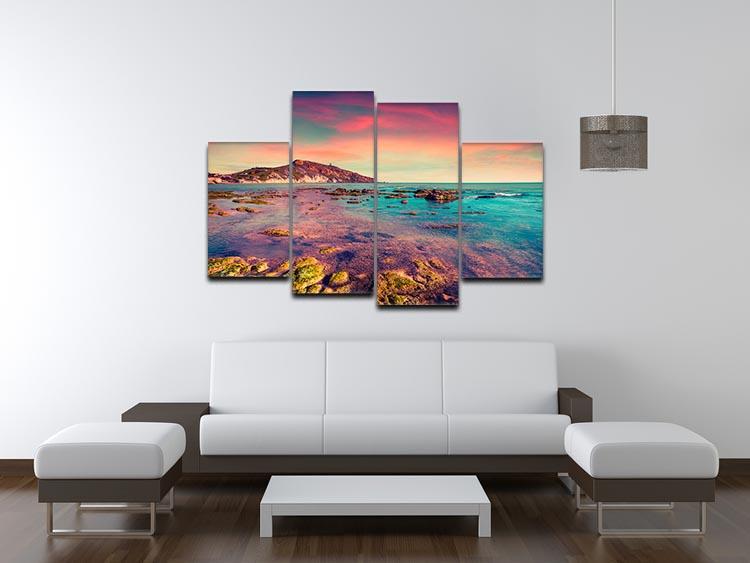 Spring sunset from the Giallonardo 4 Split Panel Canvas  - Canvas Art Rocks - 3