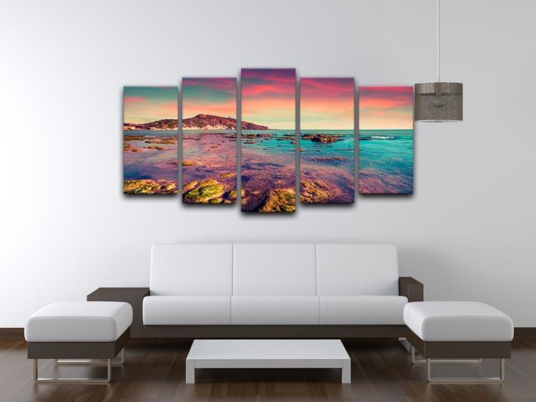 Spring sunset from the Giallonardo 5 Split Panel Canvas  - Canvas Art Rocks - 3