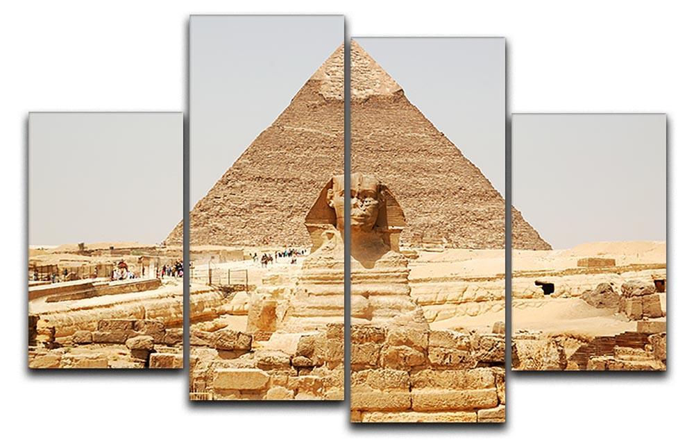 Spynx face on the Giza pyramid 4 Split Panel Canvas  - Canvas Art Rocks - 1