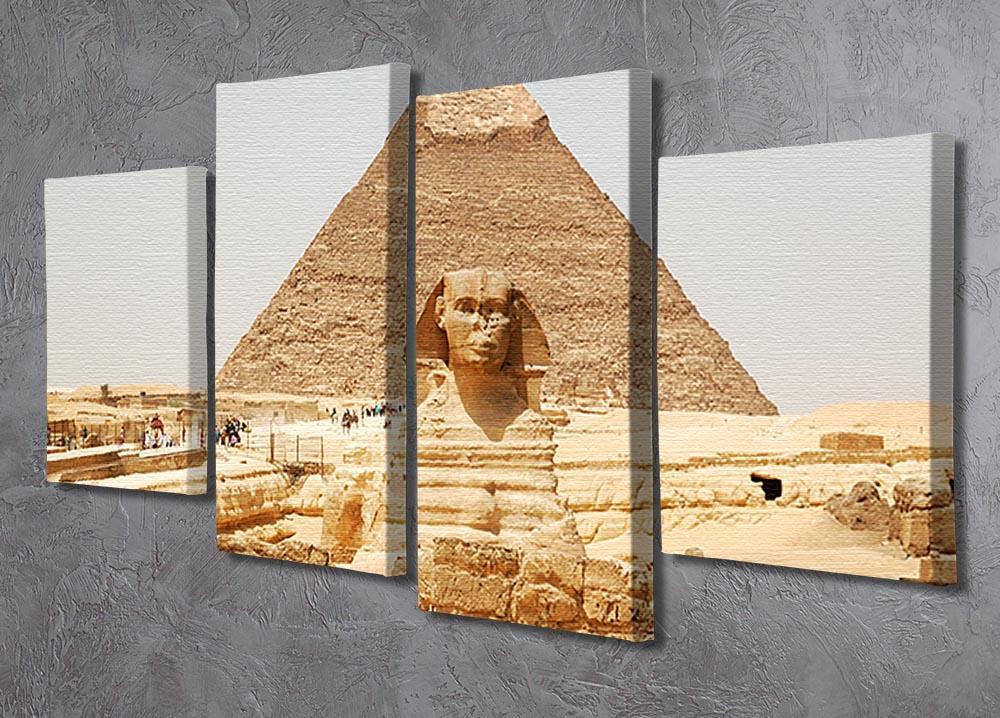 Spynx face on the Giza pyramid 4 Split Panel Canvas  - Canvas Art Rocks - 2