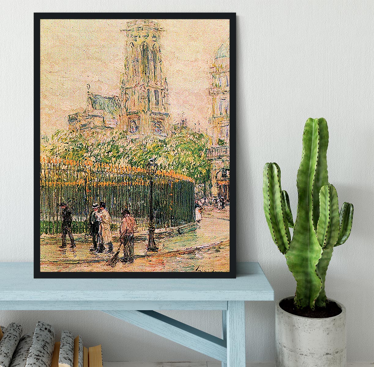 St. Germain l`Auxerrois by Hassam Framed Print - Canvas Art Rocks - 2