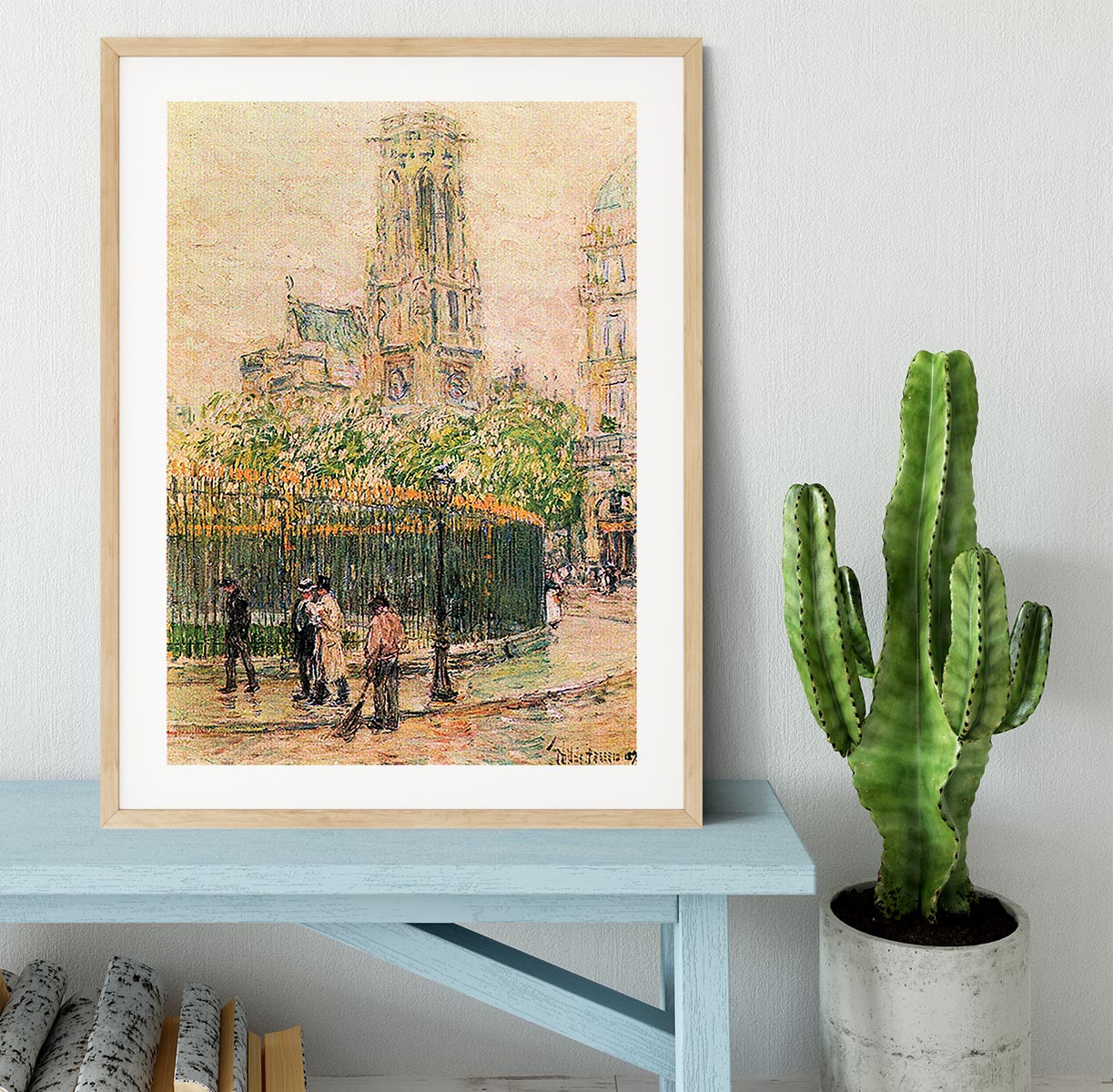 St. Germain l`Auxerrois by Hassam Framed Print - Canvas Art Rocks - 3