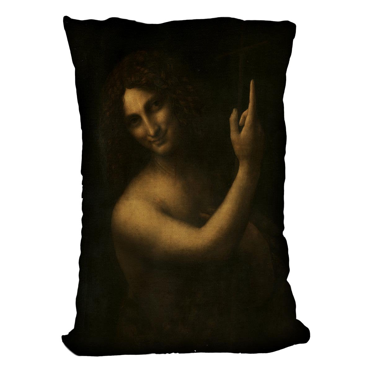 St. John the Baptist by Da Vinci Throw Pillow