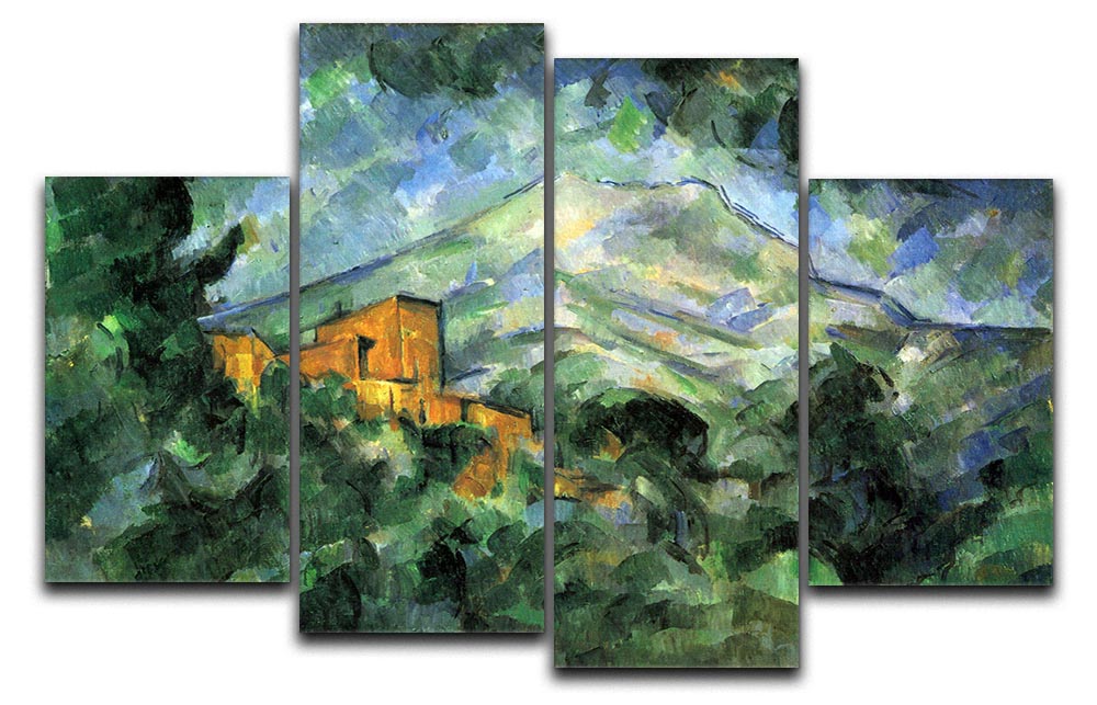 St. Victoire and Chateau Noir by Cezanne 4 Split Panel Canvas - Canvas Art Rocks - 1