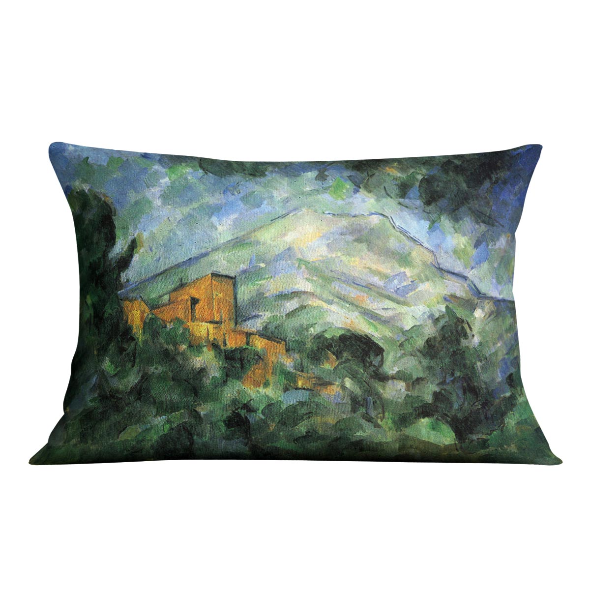 St. Victoire and Chateau Noir by Cezanne Cushion - Canvas Art Rocks - 4