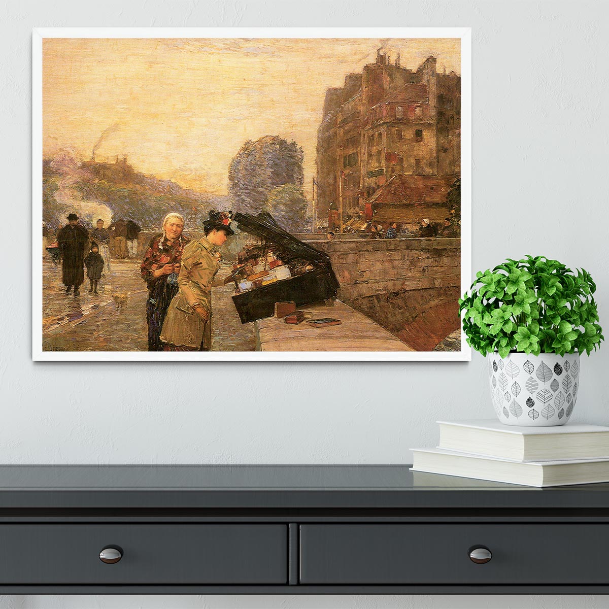 St Michel by Hassam Framed Print - Canvas Art Rocks -6