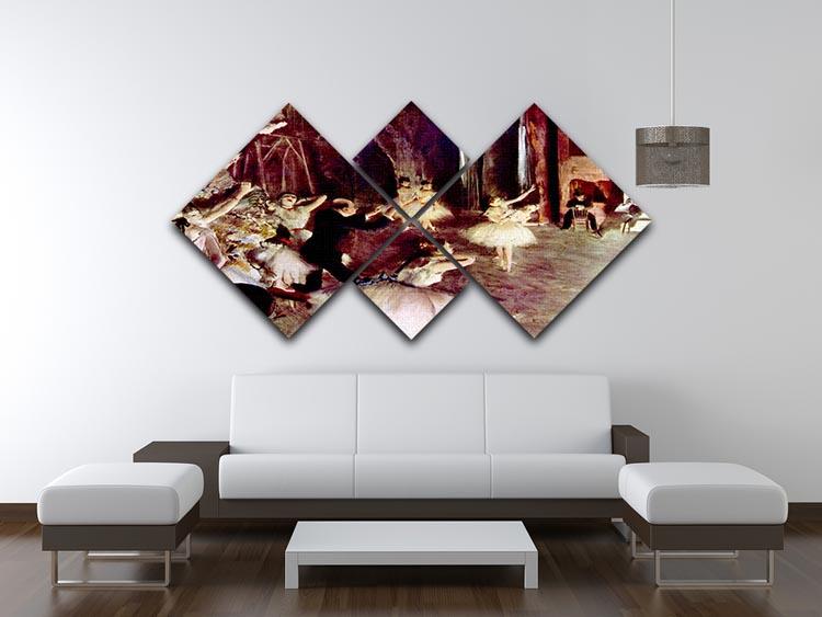 Stage trial by Degas 4 Square Multi Panel Canvas - Canvas Art Rocks - 3