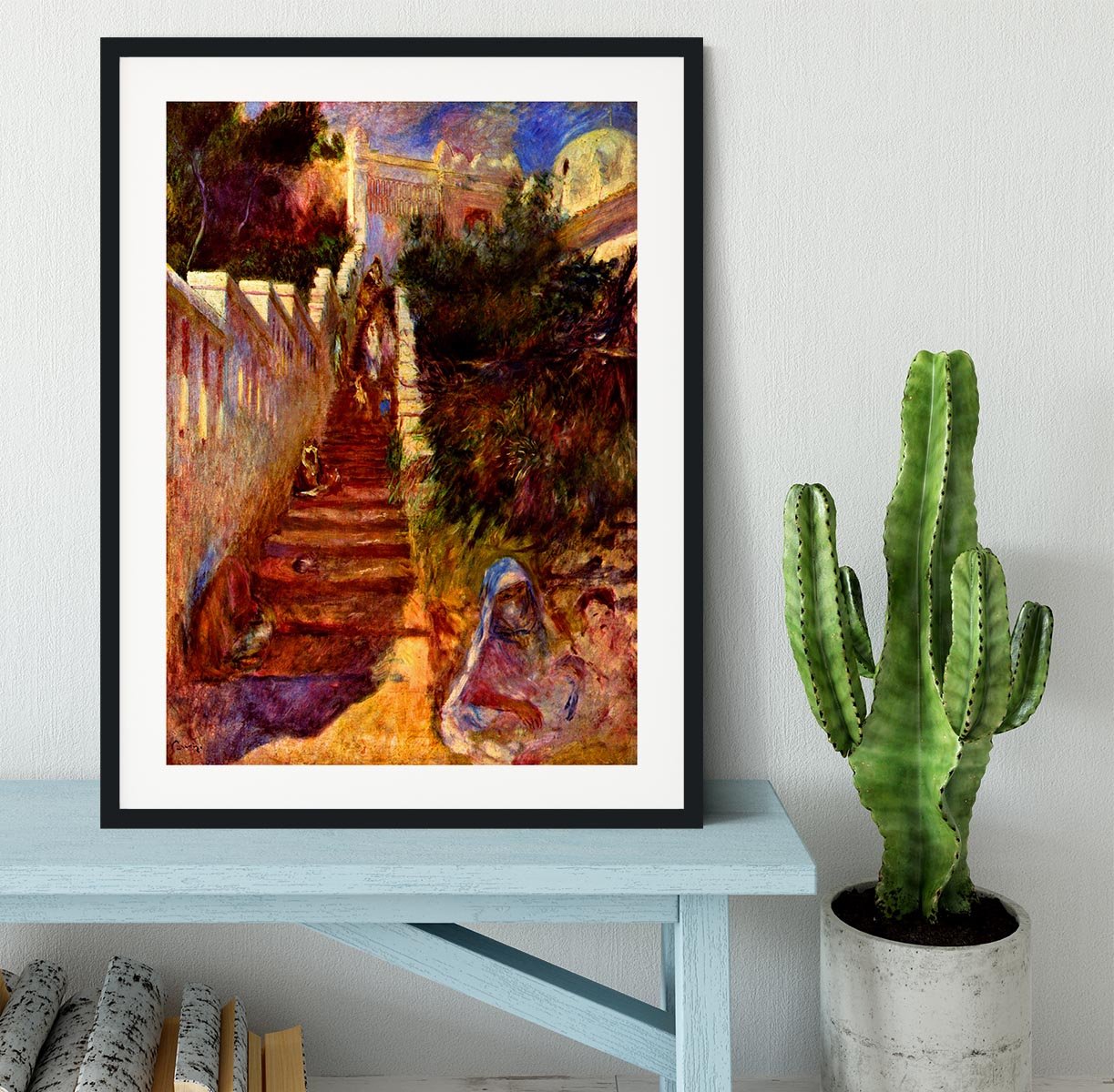 Stairs in Algier by Renoir Framed Print - Canvas Art Rocks - 1