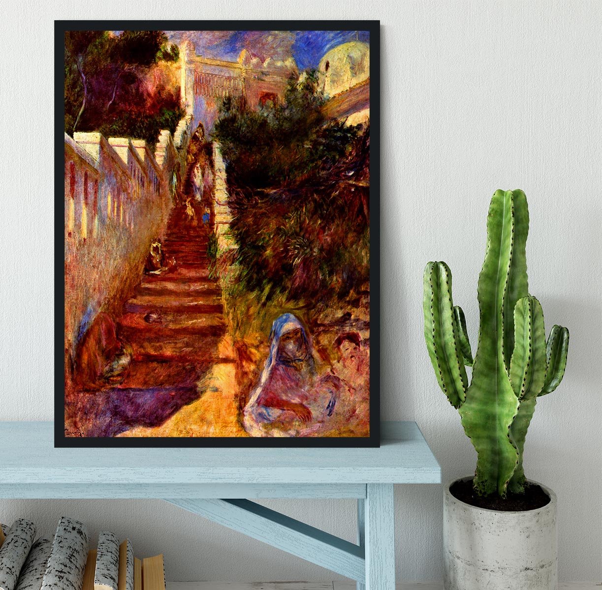 Stairs in Algier by Renoir Framed Print - Canvas Art Rocks - 2