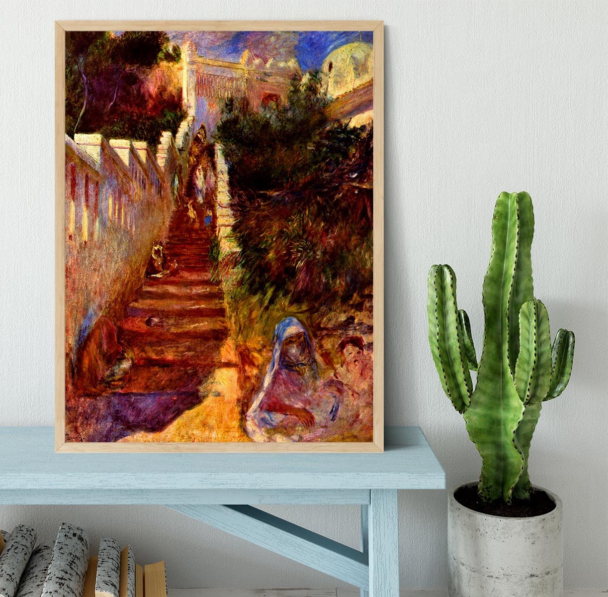 Stairs in Algier by Renoir Framed Print - Canvas Art Rocks - 4
