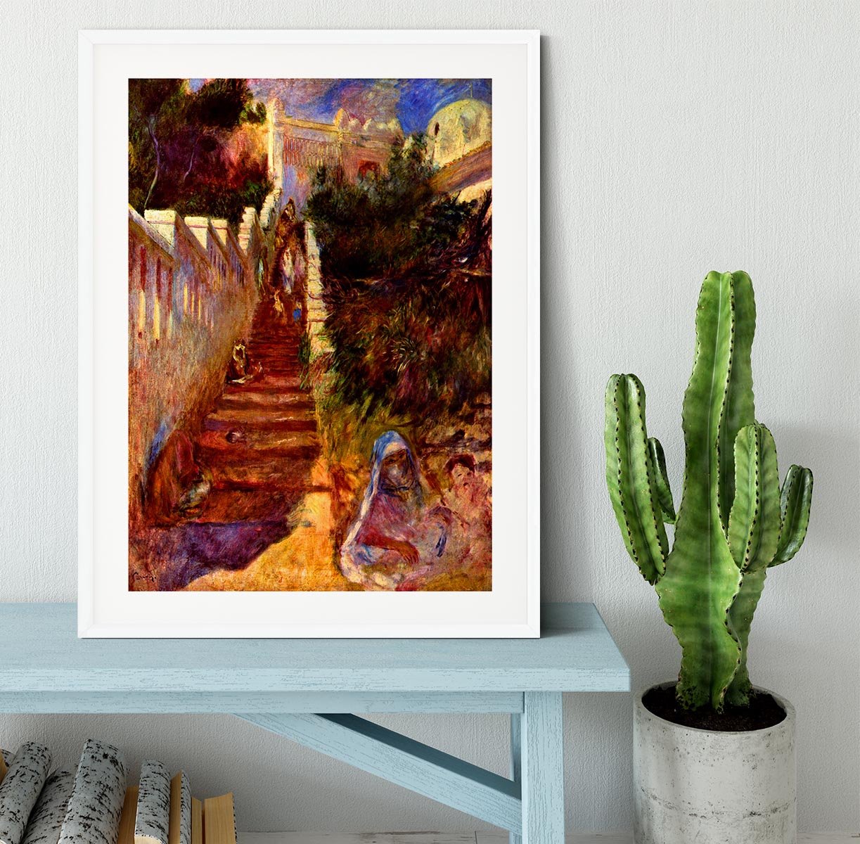 Stairs in Algier by Renoir Framed Print - Canvas Art Rocks - 5