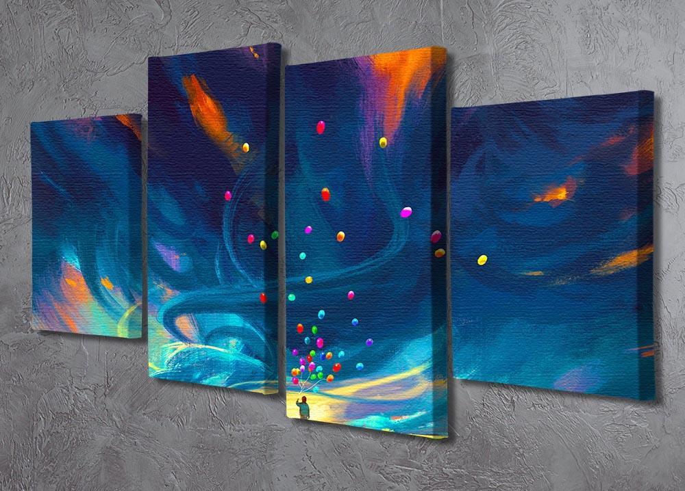 Standing in front of fantasy storm 4 Split Panel Canvas  - Canvas Art Rocks - 2