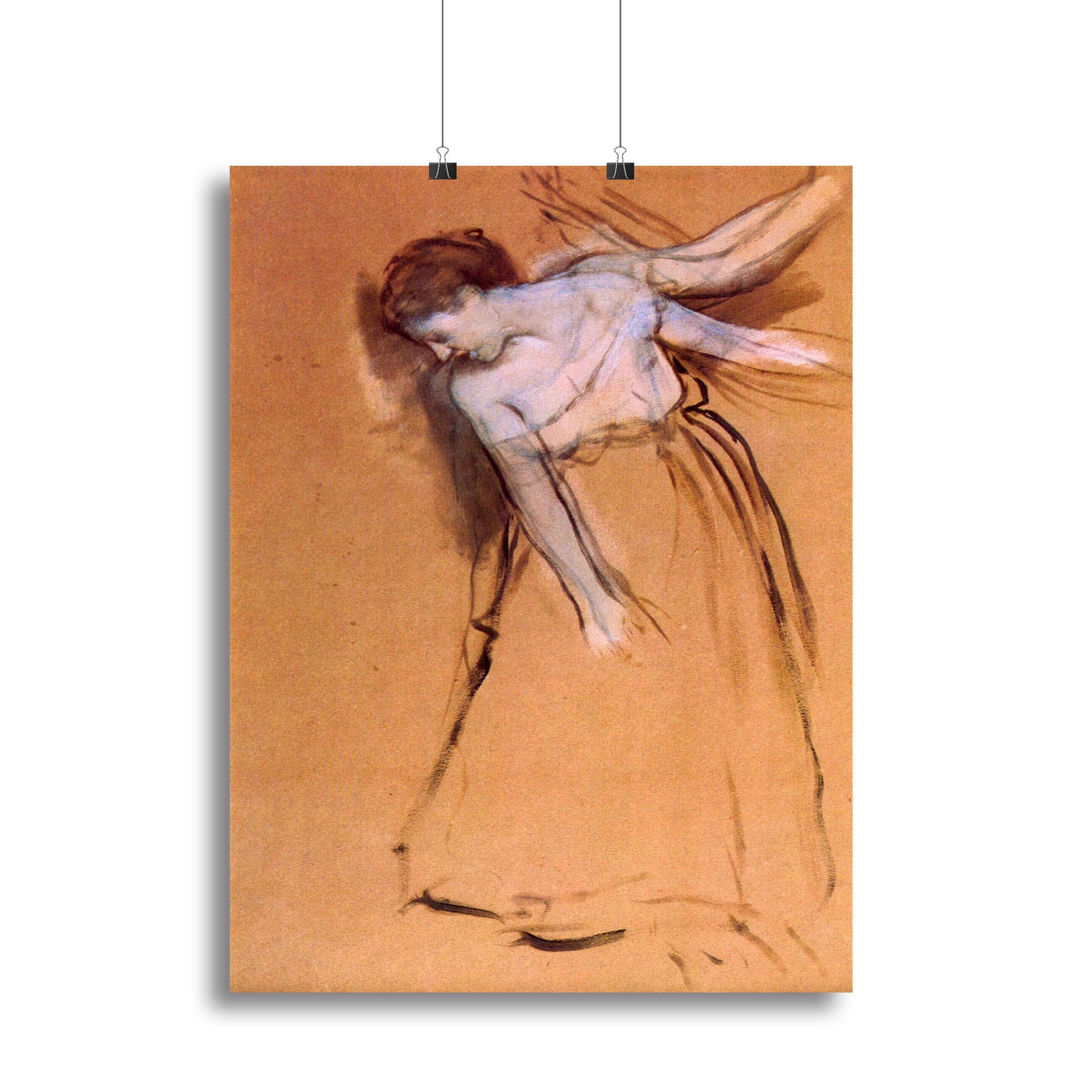Standing with arms stretched bent to the side by Degas Canvas Print or Poster