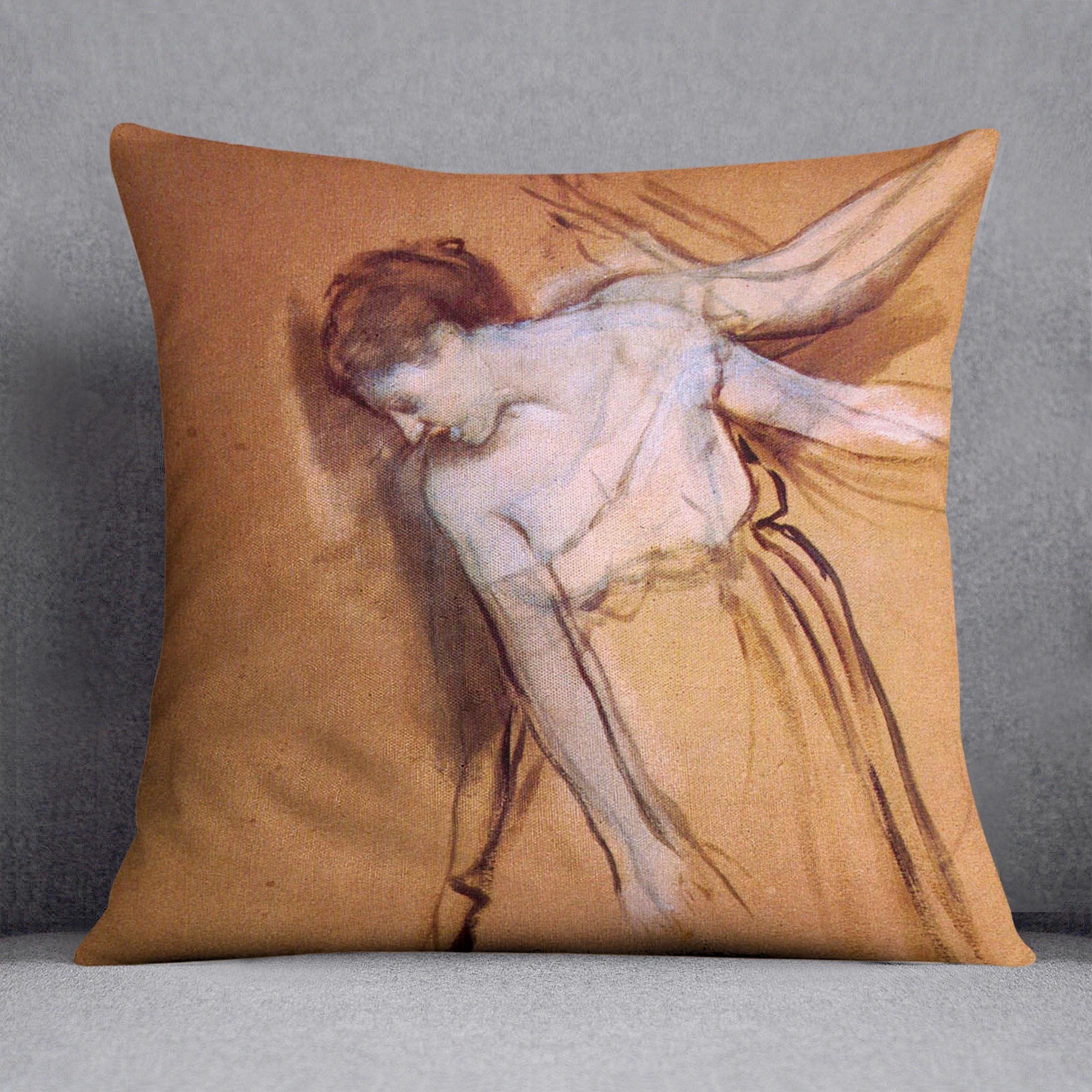 Standing with arms stretched bent to the side by Degas Cushion