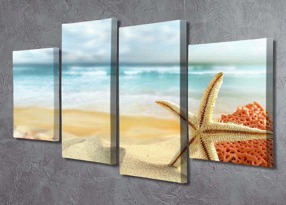 Starfish 4 Split Panel Canvas - Canvas Art Rocks - 2