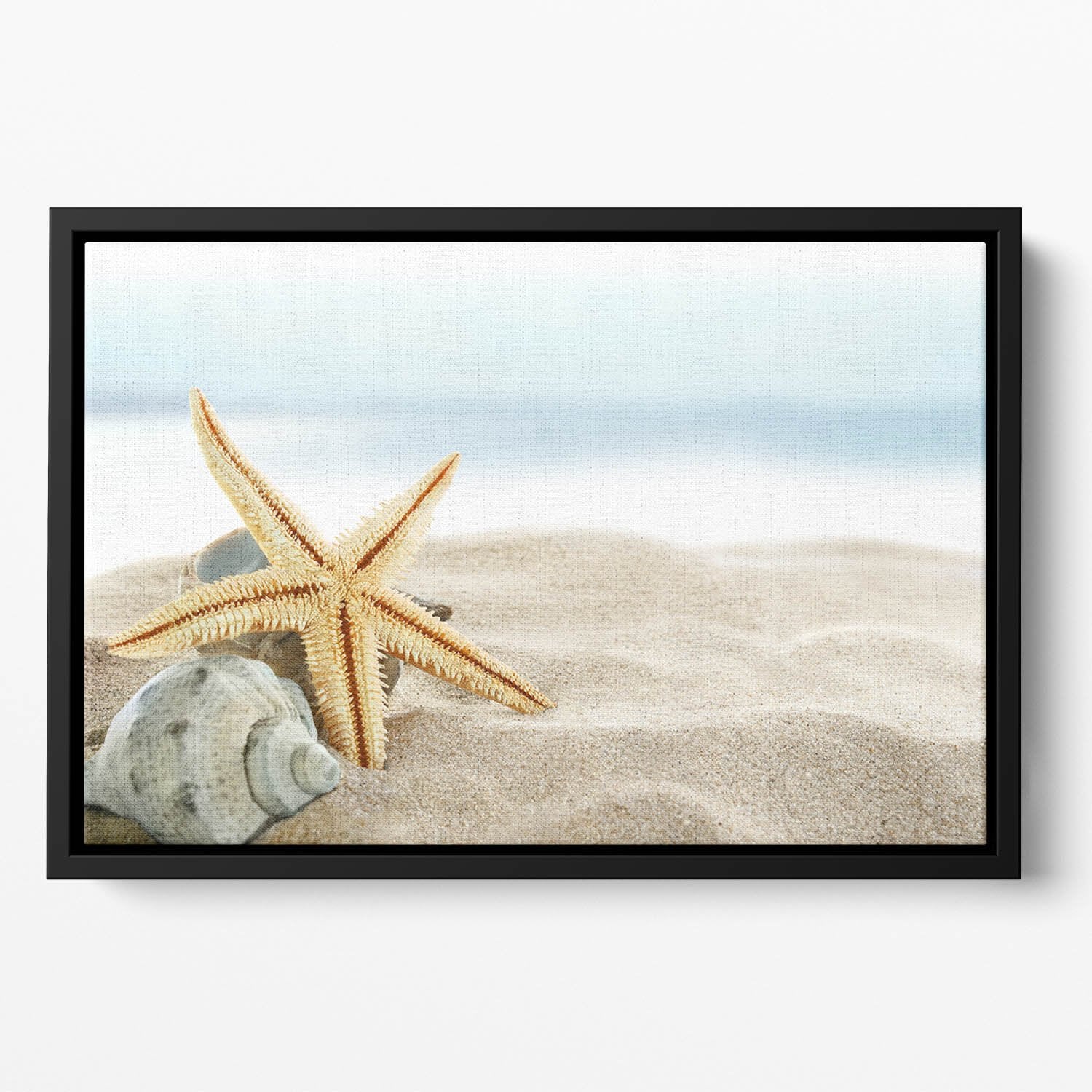 Starfish on the Beach Floating Framed Canvas
