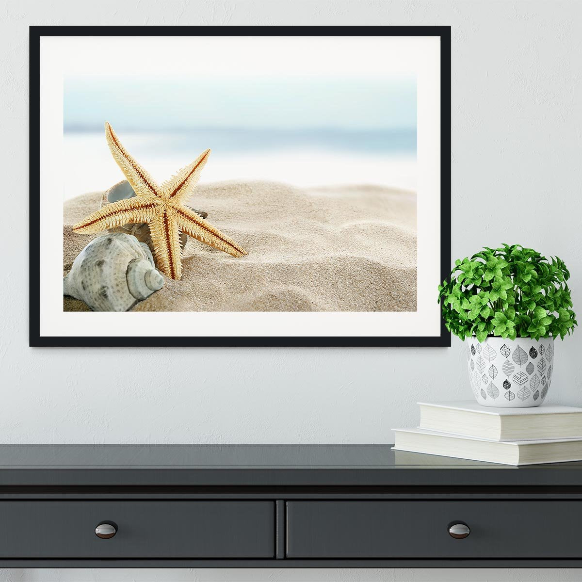 Starfish on the Beach Framed Print - Canvas Art Rocks - 1