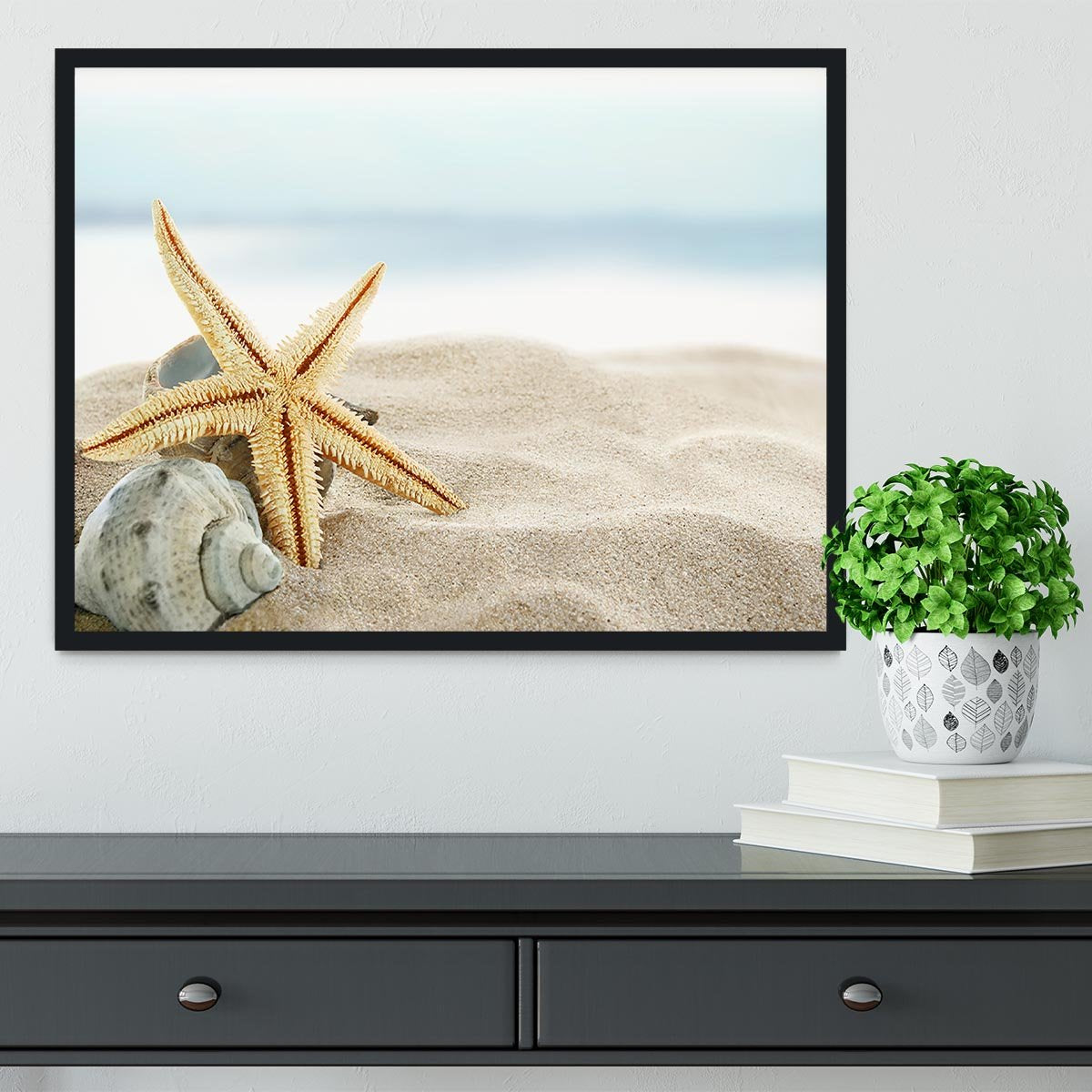 Starfish on the Beach Framed Print - Canvas Art Rocks - 2