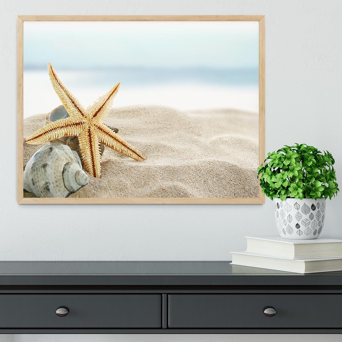 Starfish on the Beach Framed Print - Canvas Art Rocks - 4