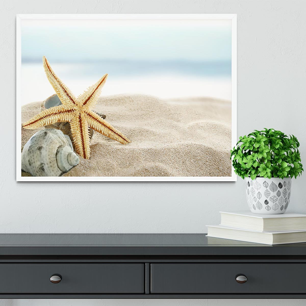 Starfish on the Beach Framed Print - Canvas Art Rocks -6