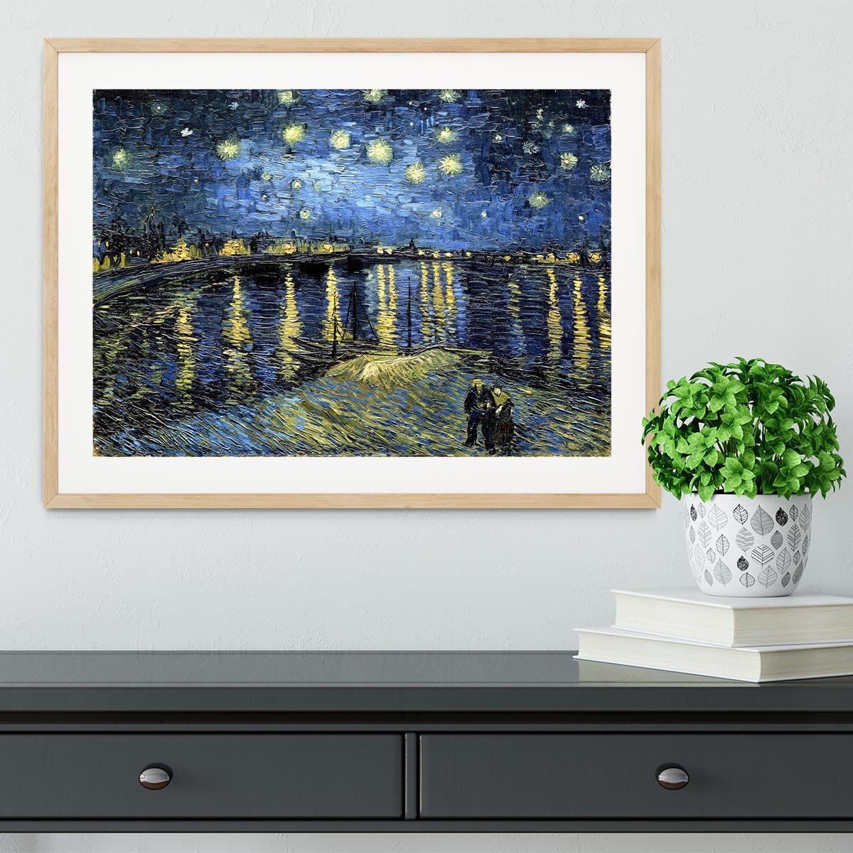 Starry Night over the Rhone Framed Print - Canvas Art Rocks - 3