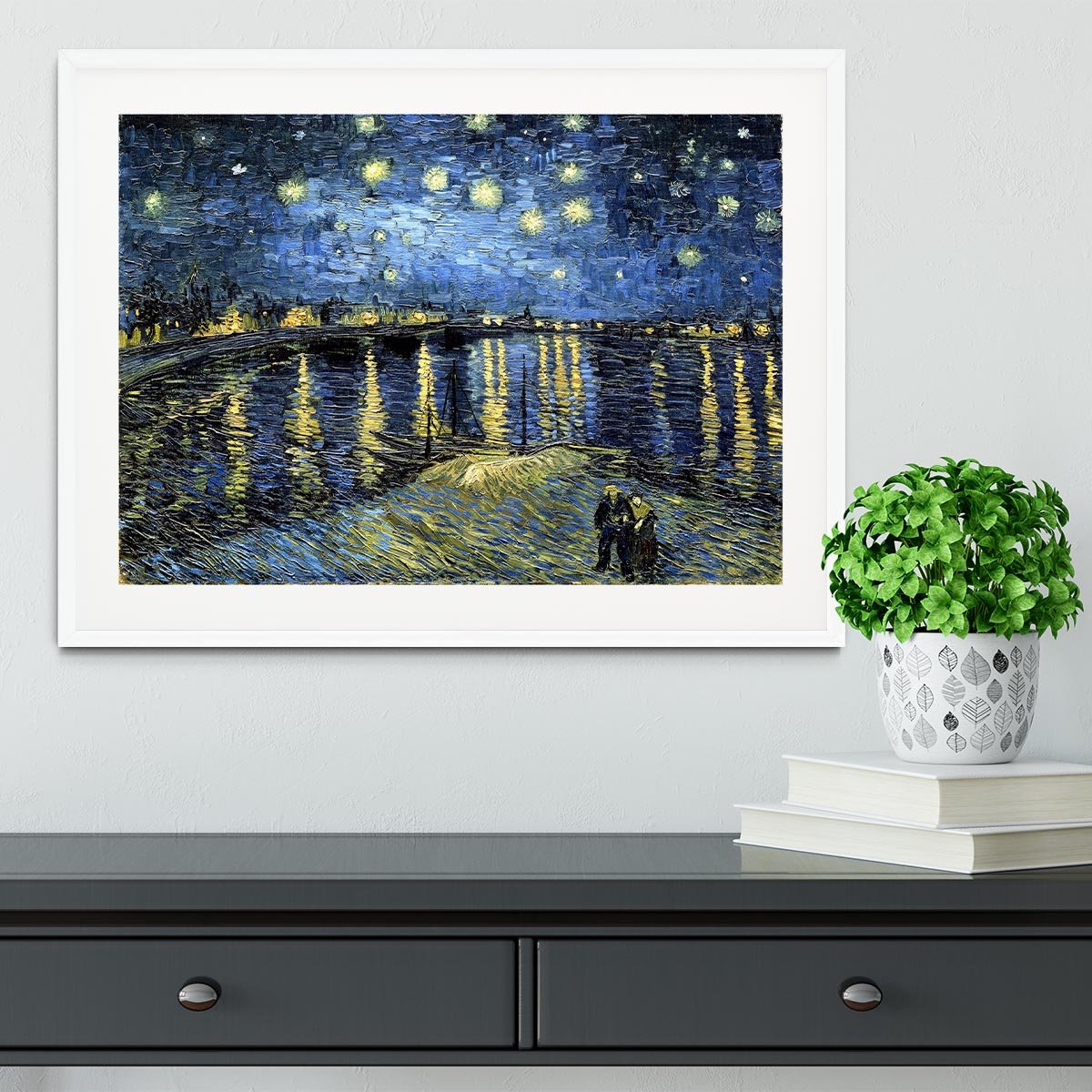 Starry Night over the Rhone Framed Print - Canvas Art Rocks - 5