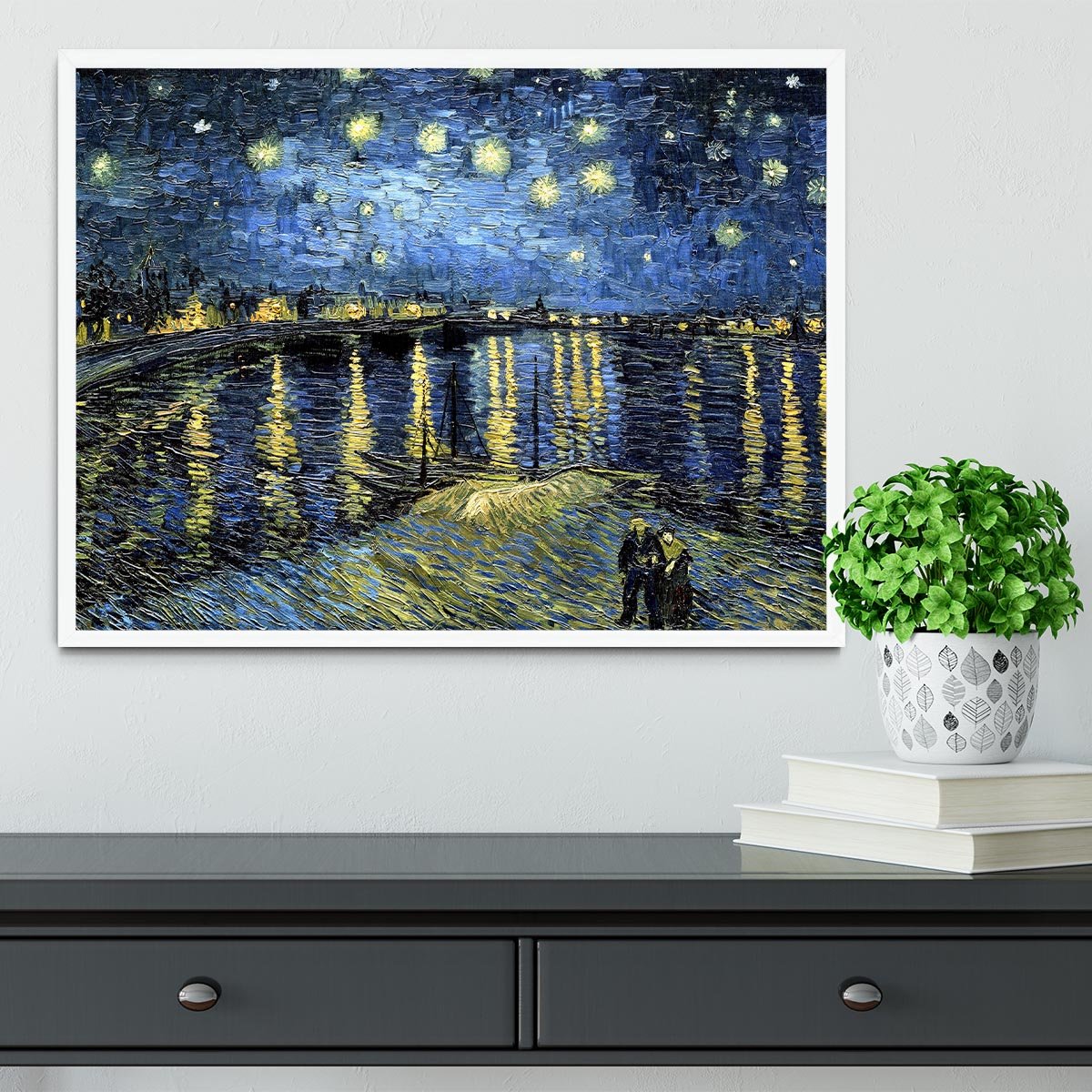 Starry Night over the Rhone Framed Print - Canvas Art Rocks -6