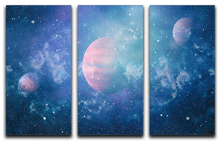 Stary Planet Space 3 Split Panel Canvas Print - Canvas Art Rocks - 1