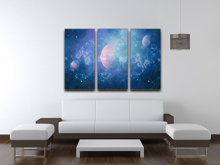 Stary Planet Space 3 Split Panel Canvas Print - Canvas Art Rocks - 3