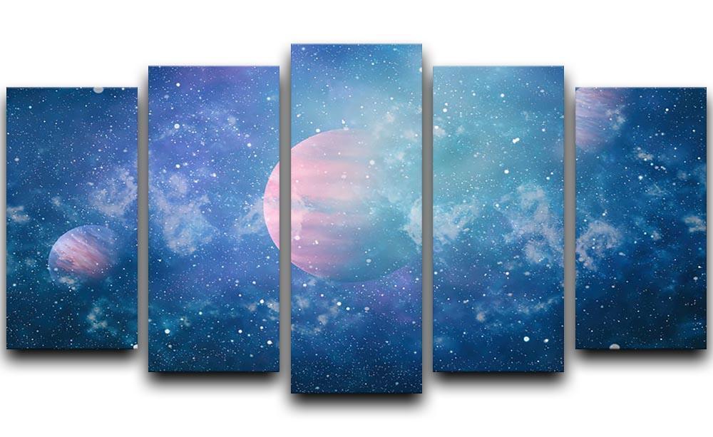 Stary Planet Space 5 Split Panel Canvas  - Canvas Art Rocks - 1