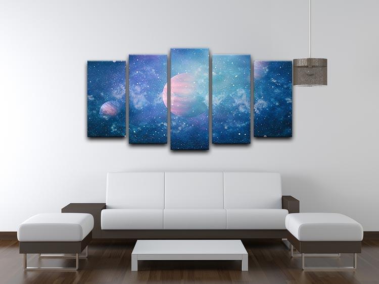 Stary Planet Space 5 Split Panel Canvas - Canvas Art Rocks - 3