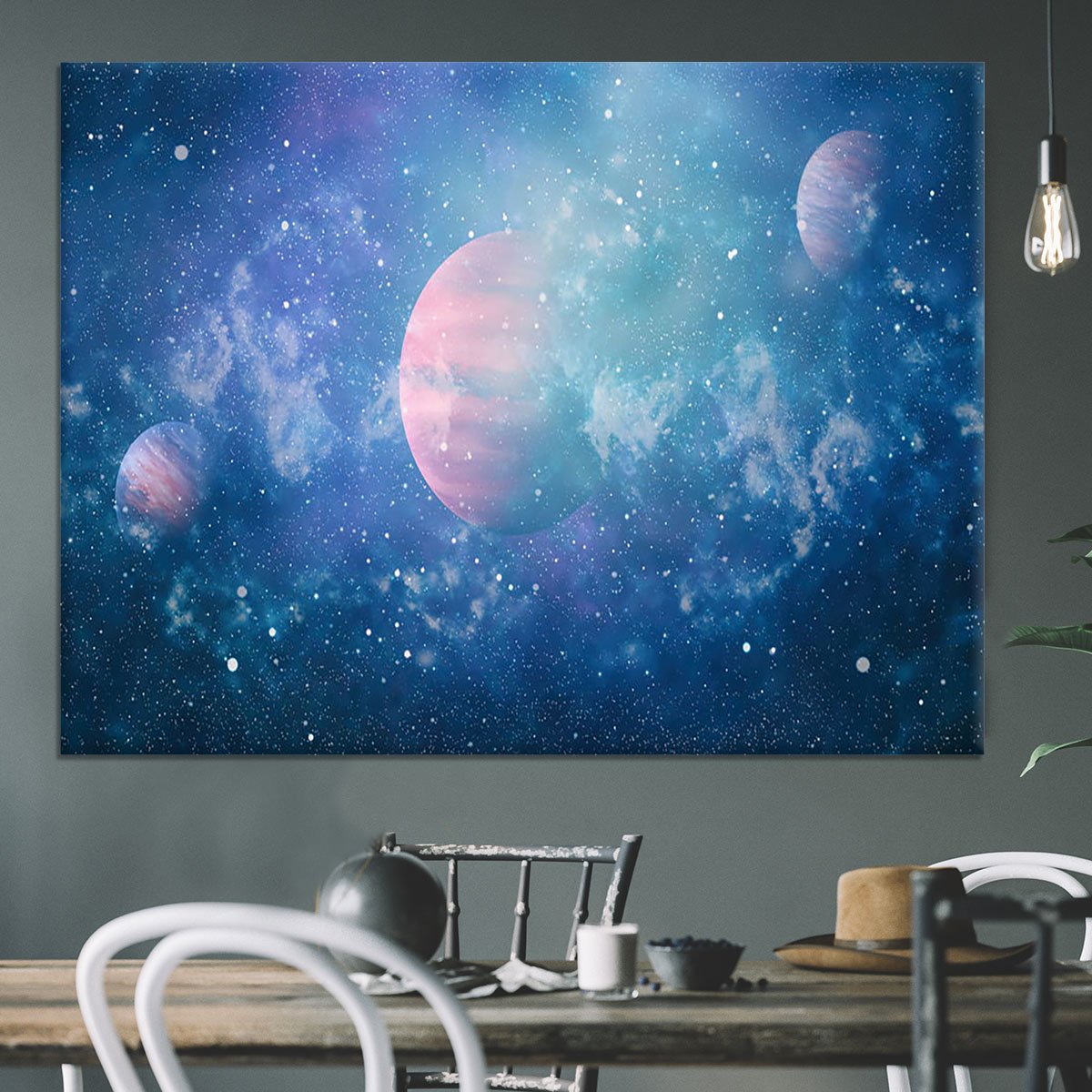 Stary Planet Space Canvas Print or Poster