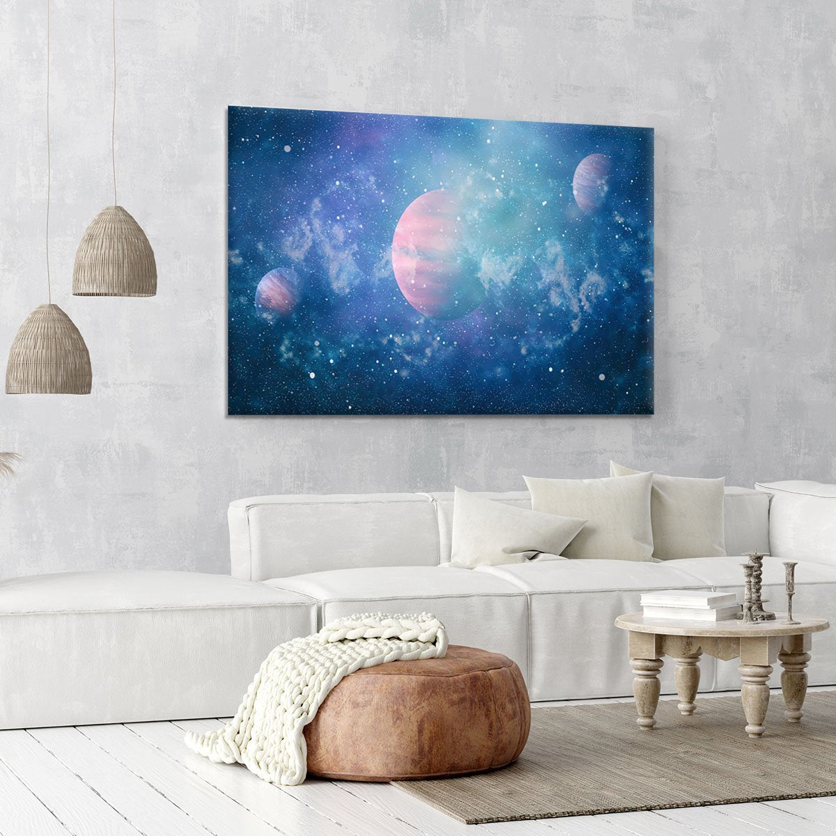 Stary Planet Space Canvas Print or Poster