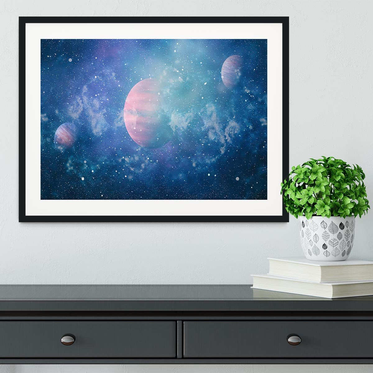 Stary Planet Space Framed Print - Canvas Art Rocks - 1