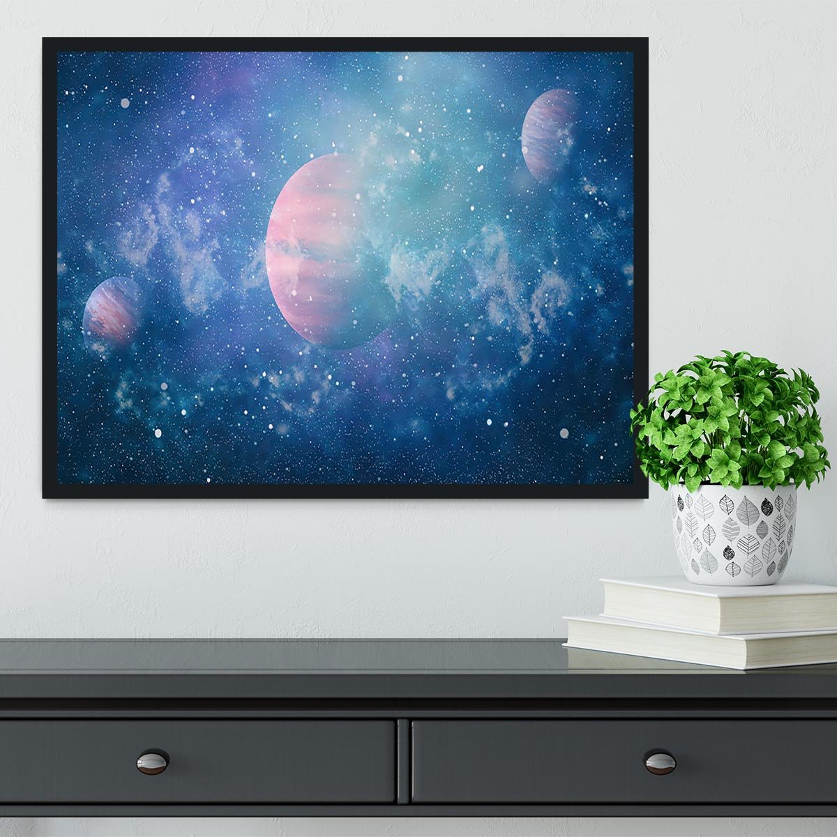 Stary Planet Space Framed Print - Canvas Art Rocks - 2