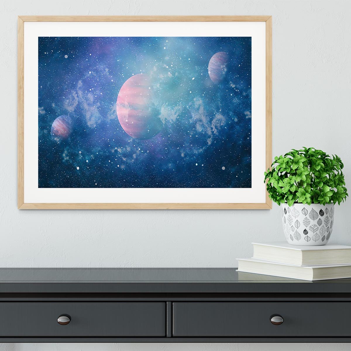 Stary Planet Space Framed Print - Canvas Art Rocks - 3