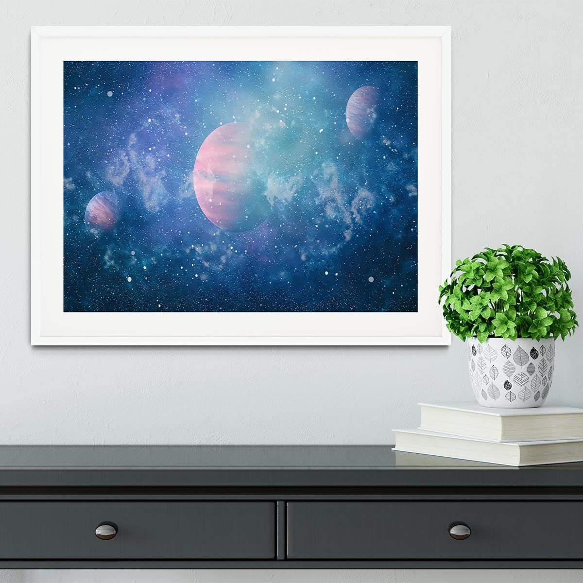 Stary Planet Space Framed Print - Canvas Art Rocks - 5
