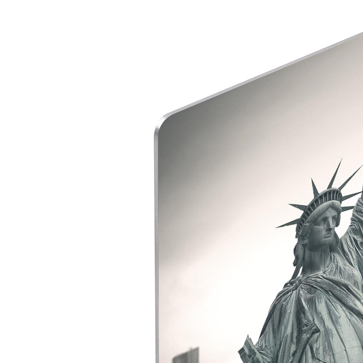 Statue of Liberty with cityscape HD Metal Print